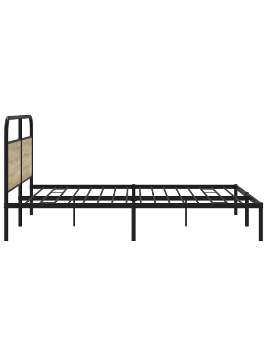 Metallinen sängynrunko ilman patjaa sonoma-tammi 180x200 cm