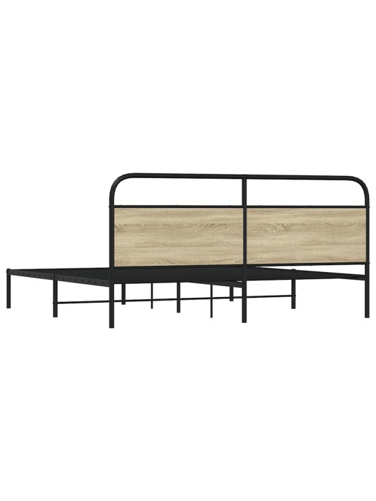 Metallinen sängynrunko ilman patjaa sonoma-tammi 180x200 cm
