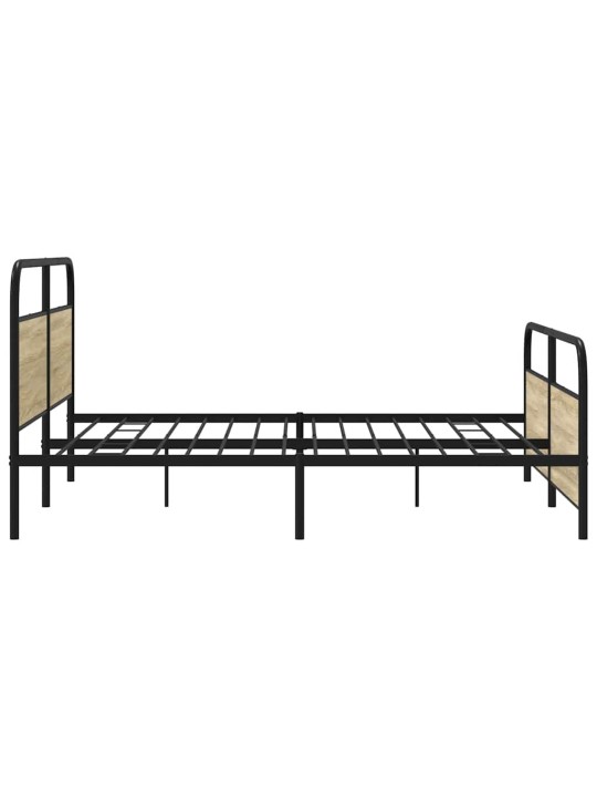 Metallinen sängynrunko ilman patjaa sonoma-tammi 180x200 cm