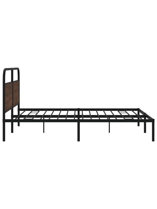 Metallinen sängynrunko ilman patjaa ruskea tammi 200x200 cm