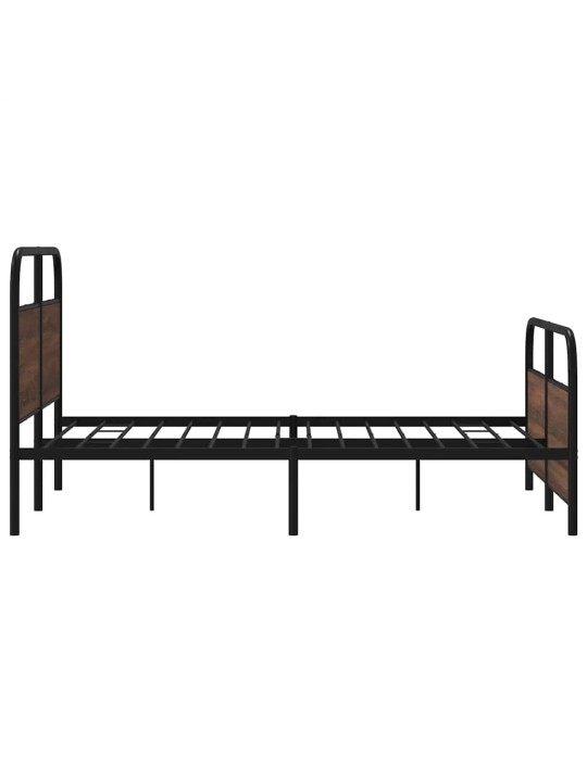 Metallinen sängynrunko ilman patjaa ruskea tammi 140x190 cm