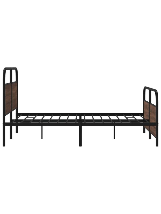 Metallinen sängynrunko ruskea tammi 160x200 cm