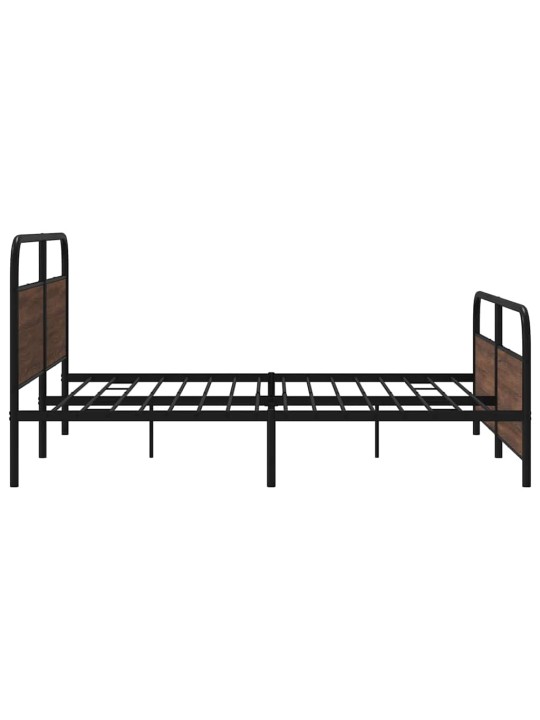 Metallinen sängynrunko ruskea tammi 180x200 cm