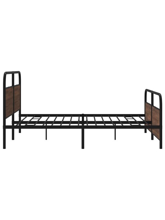 Metallinen sängynrunko ruskea tammi 183x213 cm