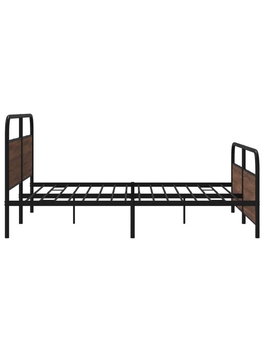 Metallinen sängynrunko ilman patjaa ruskea tammi 200x200 cm