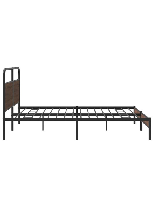 Metallinen sängynrunko ilman patjaa ruskea tammi 200x200 cm