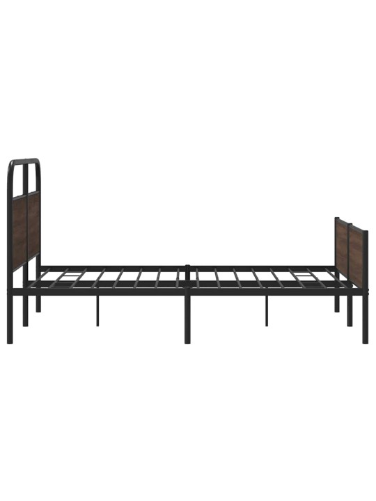 Metallinen sängynrunko ruskea tammi 150x200 cm