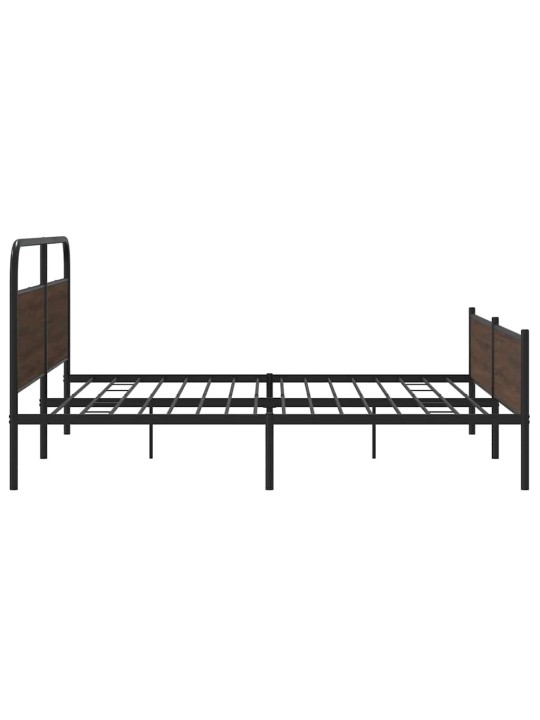 Metallinen sängynrunko ruskea tammi 180x200 cm