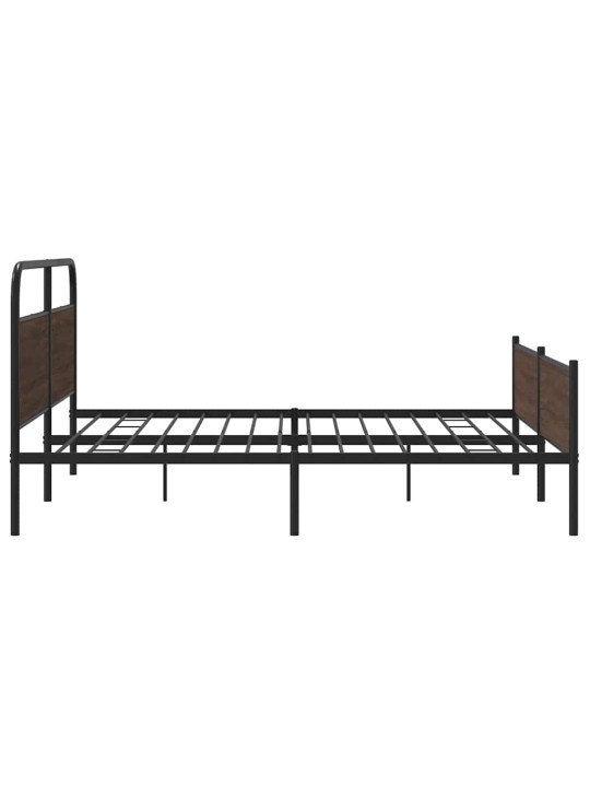 Metallinen sängynrunko ruskea tammi 183x213 cm