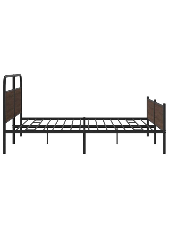 Metallinen sängynrunko ilman patjaa ruskea tammi 200x200 cm