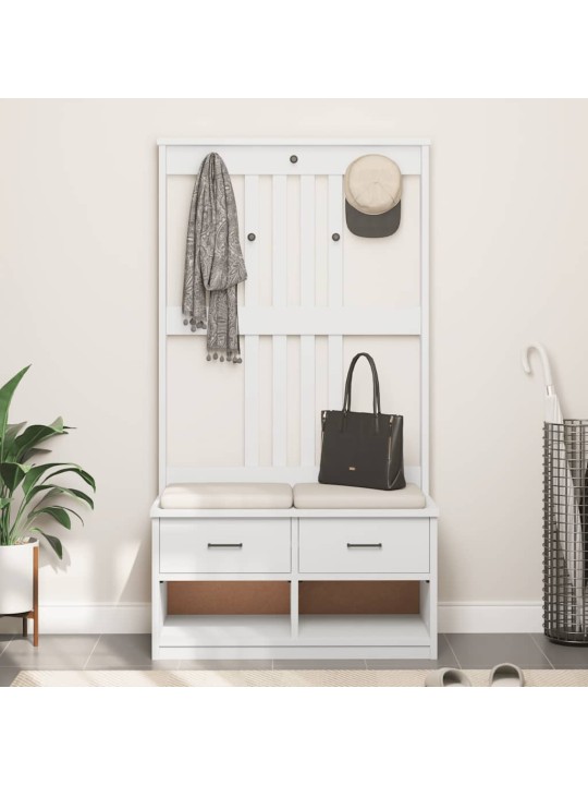 Hallin puu SANDENS valkoinen 87x40x159,5 cm täysi mänty