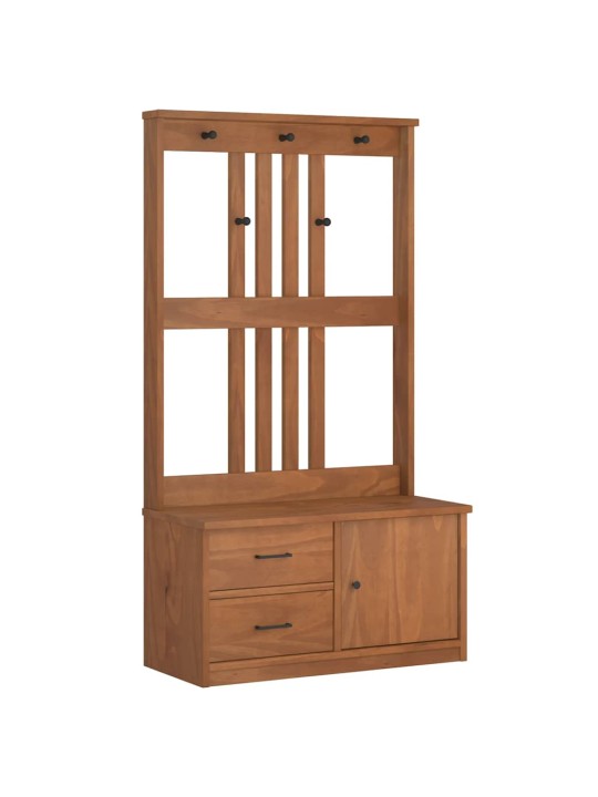 Hallin puu sandens 87x40x159,5 cm täysi mänty