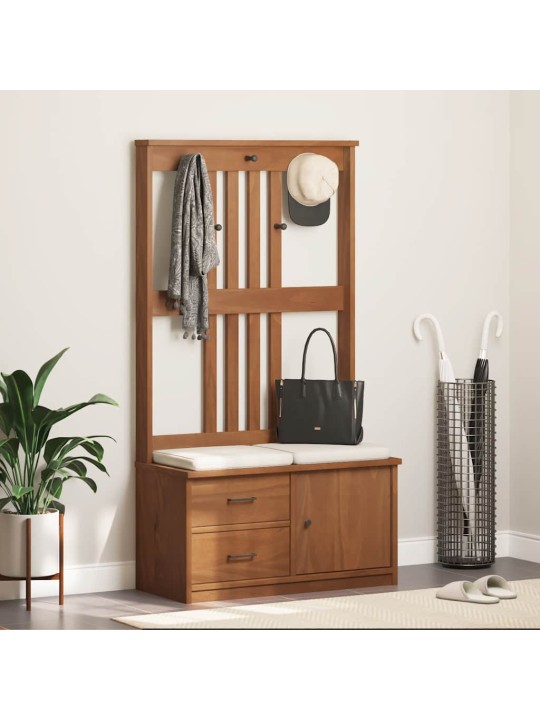 Hallin puu sandens 87x40x159,5 cm täysi mänty