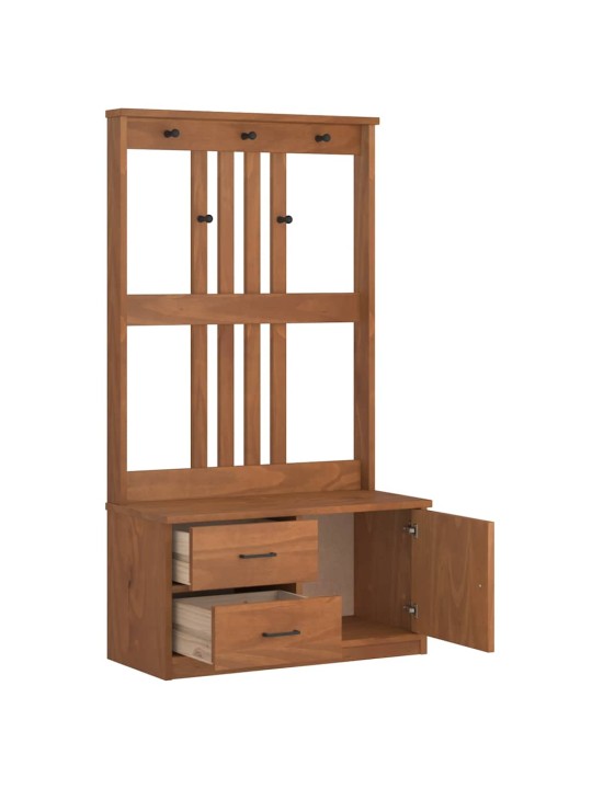Hallin puu sandens 87x40x159,5 cm täysi mänty