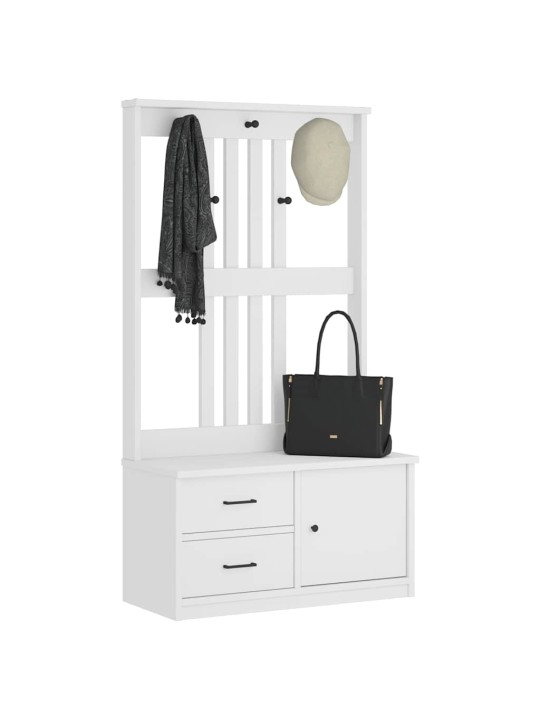 Hallin puu SANDENS valkoinen 87x40x159,5 cm täysi mänty