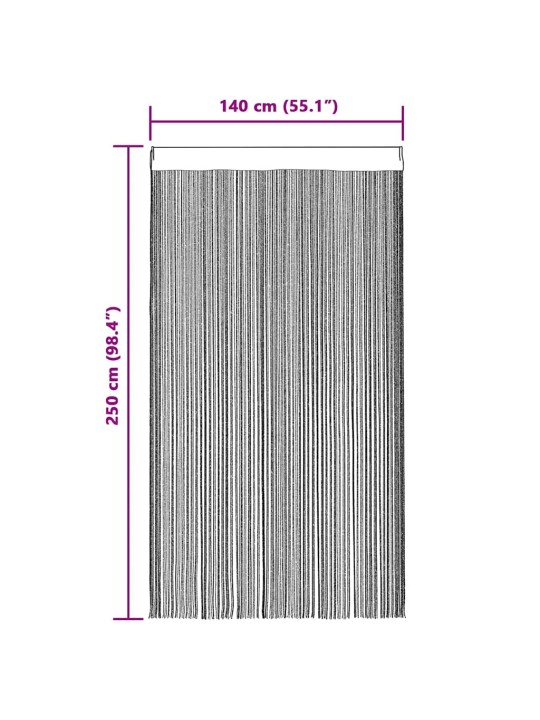 String-verhot 2 kpl turkoosi 140x250 cm
