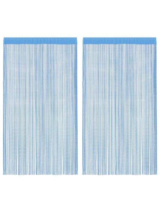 String-verhot 2 kpl vaaleansininen 140x250 cm