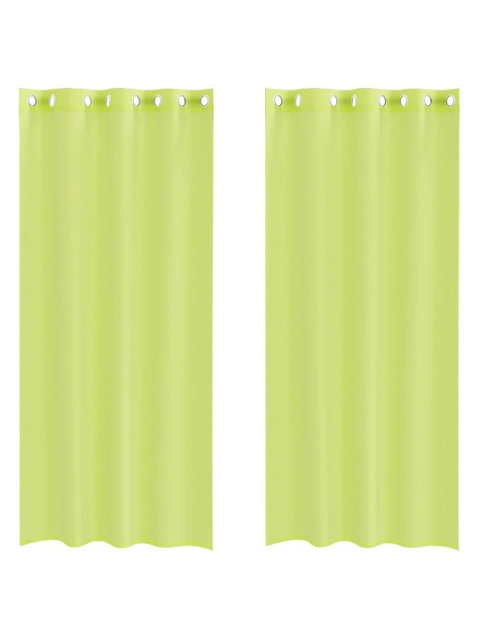 Voileeverhot läpiviennillä 2 kpl omenanvihreä 140x245 cm