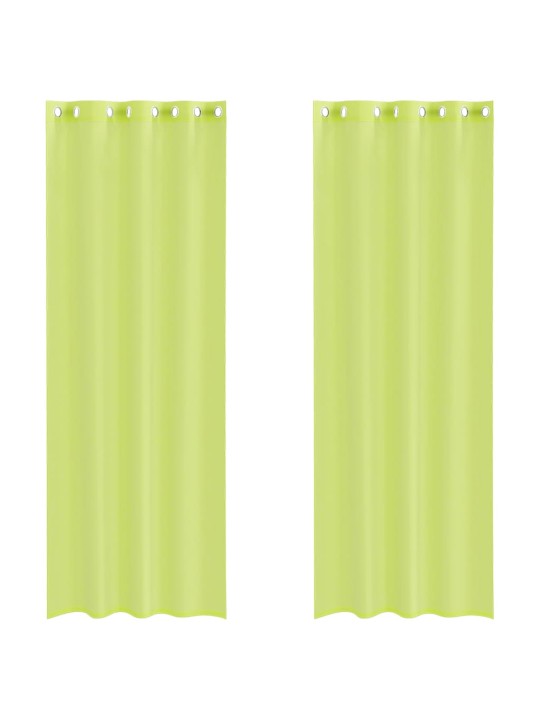 Voileeverhot läpiviennillä 2 kpl omenanvihreä 140x260 cm