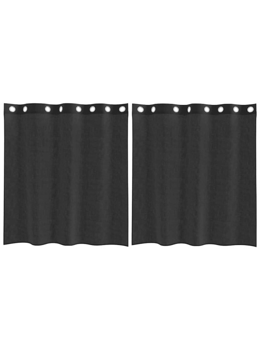 Voileeverhot läpiviennillä 2 kpl musta 140x140 cm