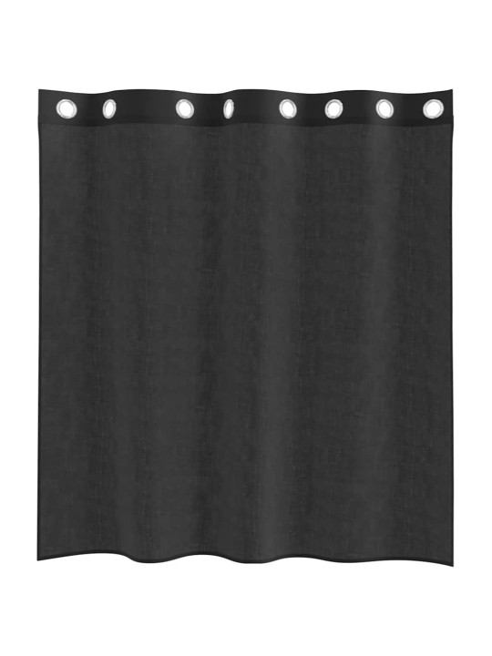 Voileeverhot läpiviennillä 2 kpl musta 140x140 cm