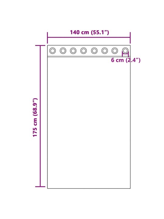 Voileeverhot läpiviennillä 2 kpl musta 140x175 cm