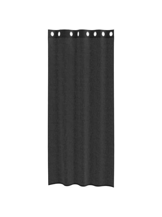 Voileeverhot läpiviennillä 2 kpl musta 140x225 cm