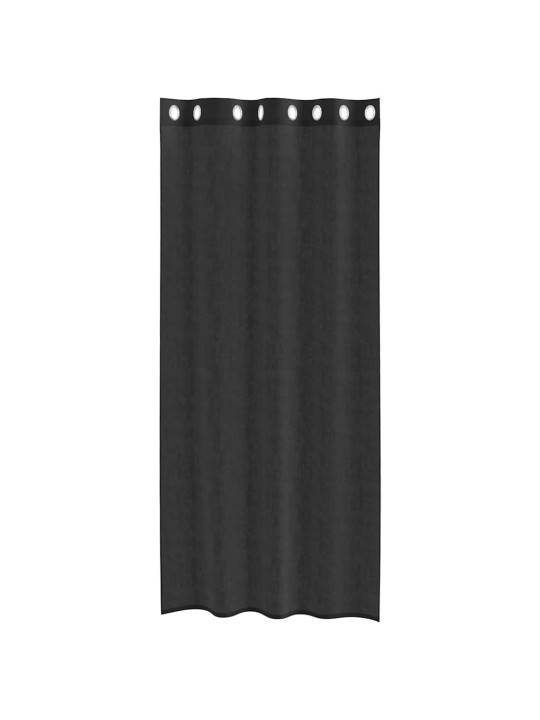 Voileeverhot läpiviennillä 2 kpl musta 140x245 cm
