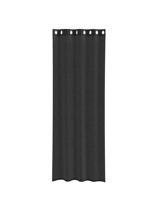 Voileeverhot läpiviennillä 2 kpl musta 140x300 cm