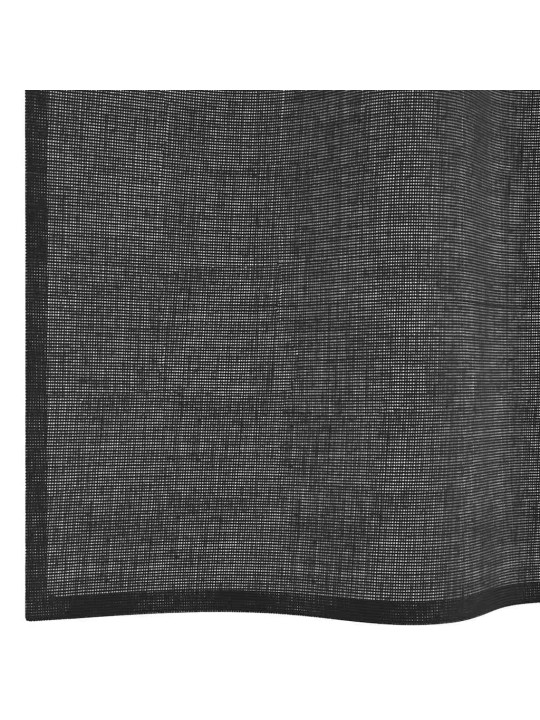 Voileeverhot läpiviennillä 2 kpl musta 140x300 cm