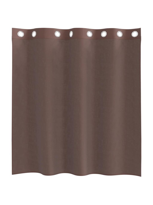 Voileeverhot läpiviennillä 2 kpl ruskea 140x140 cm