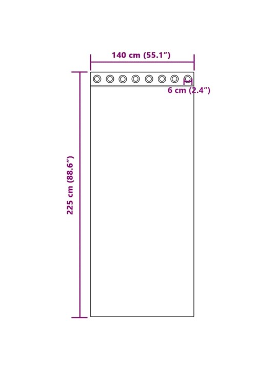Voileeverhot läpiviennillä 2 kpl ruskea 140x225 cm