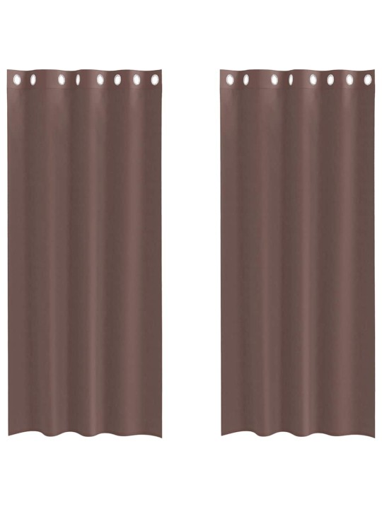 Voileeverhot läpiviennillä 2 kpl ruskea 140x245 cm