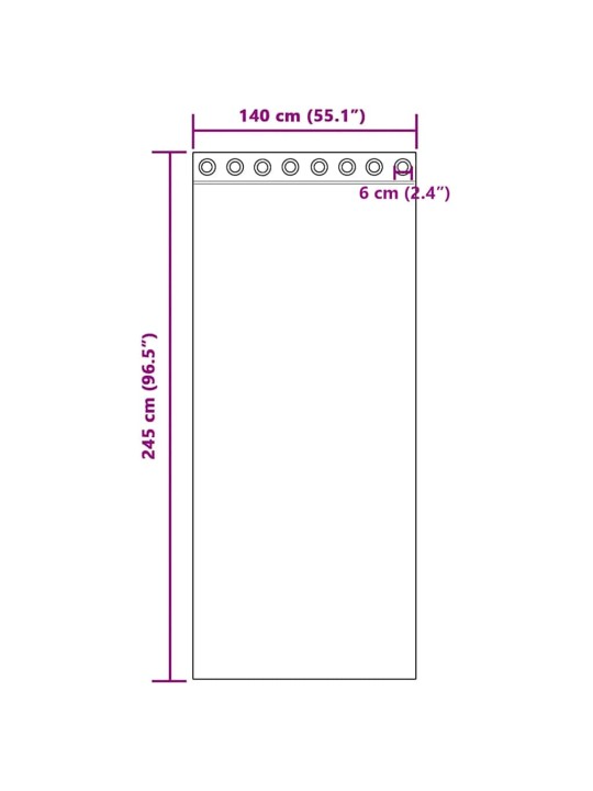 Voileeverhot läpiviennillä 2 kpl ruskea 140x245 cm