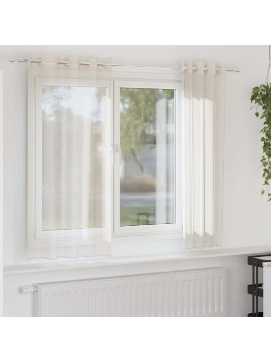 Voileeverhot läpiviennillä 2 kpl kerma 140x140 cm