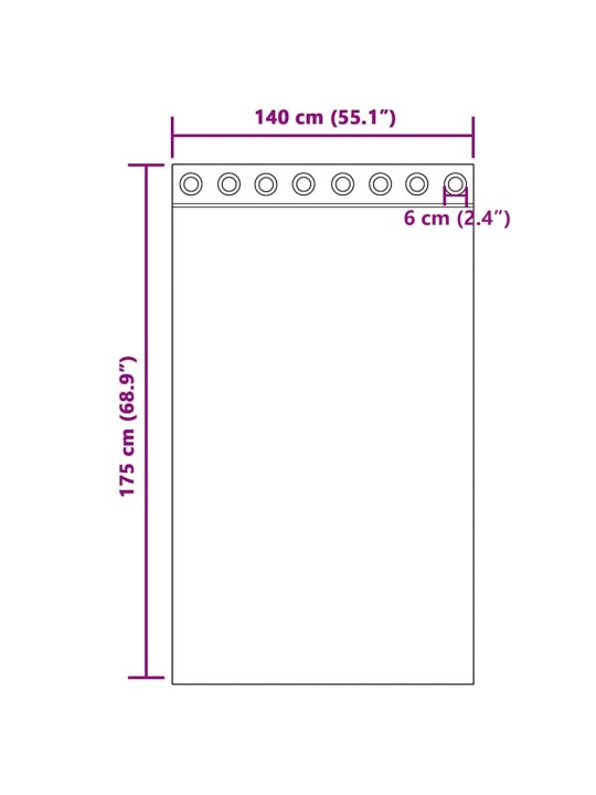 Voileeverhot läpiviennillä 2 kpl kerma 140x175 cm