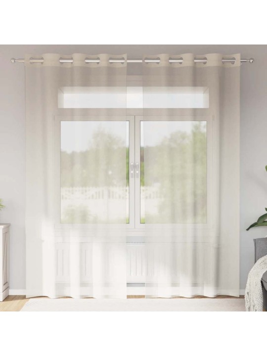 Voileeverhot läpiviennillä 2 kpl kerma 140x225 cm
