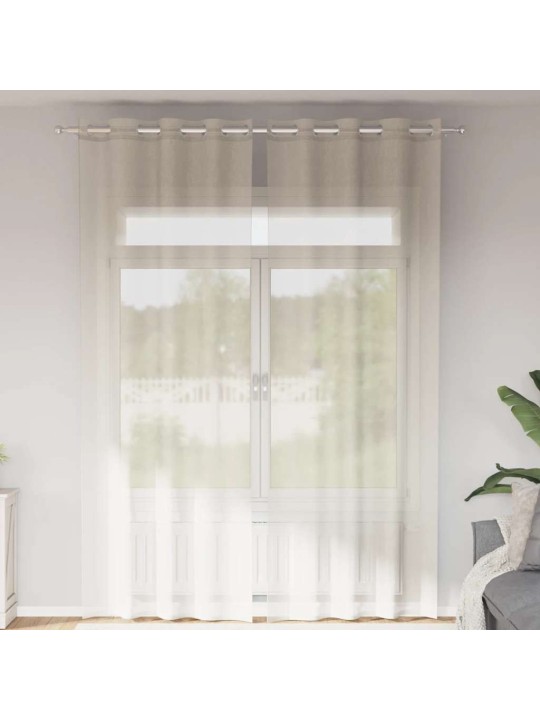 Voileeverhot läpiviennillä 2 kpl kerma 140x260 cm