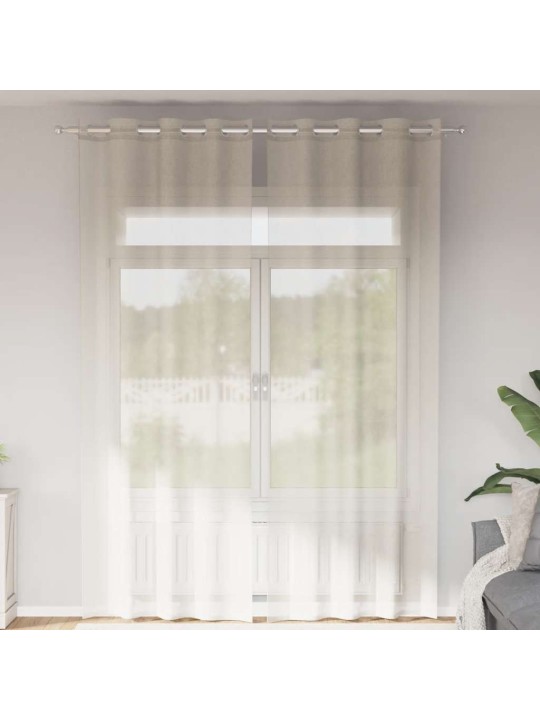 Voileeverhot läpiviennillä 2 kpl kerma 140x300 cm