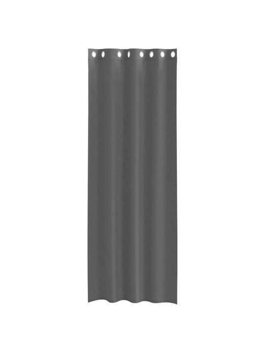 Voileeverhot läpiviennillä 2 kpl tummanharmaa 140x260 cm