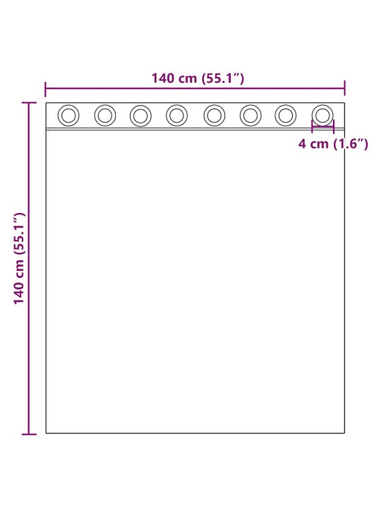 Voileeverhot läpiviennillä 2 kpl vaaleanpunainen 140x140 cm