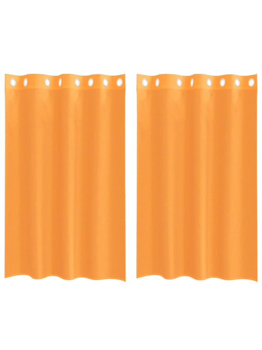 Voileeverhot läpiviennillä 2 kpl oranssi 140x175 cm