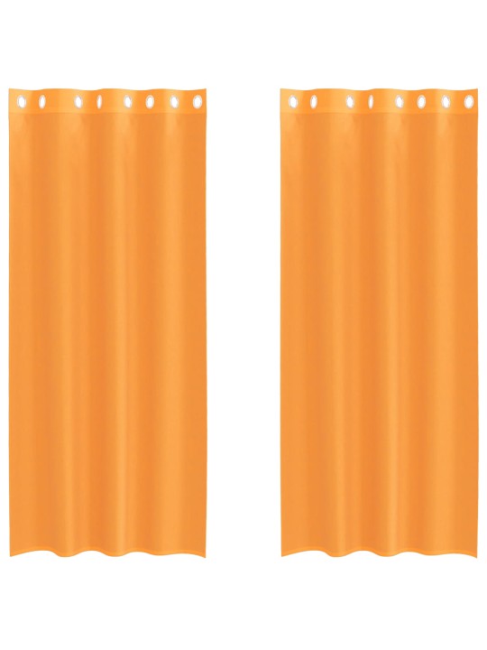 Voileeverhot läpiviennillä 2 kpl oranssi 140x225 cm