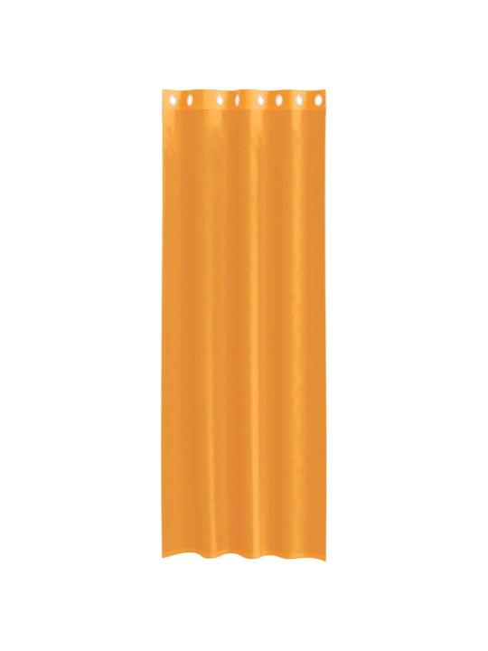 Voileeverhot läpiviennillä 2 kpl oranssi 140x260 cm