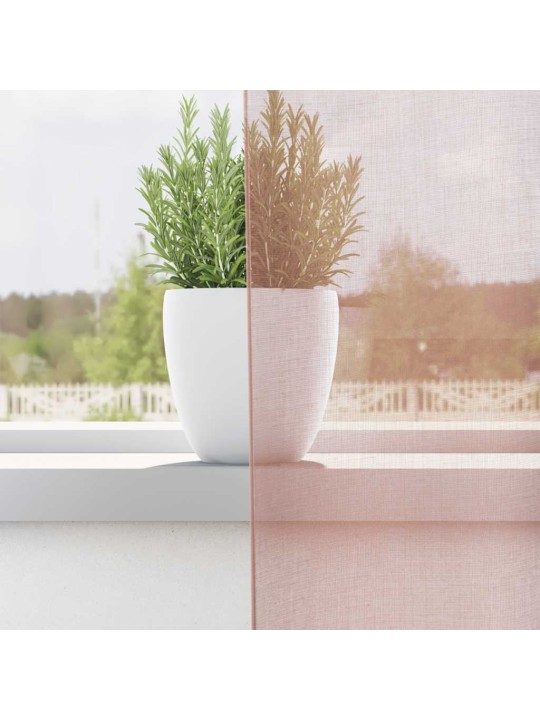 Voileeverhot läpiviennillä 2 kpl pinkki 140x140 cm