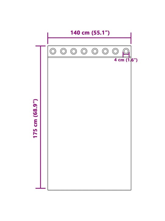 Voileeverhot läpiviennillä 2 kpl pinkki 140x175 cm