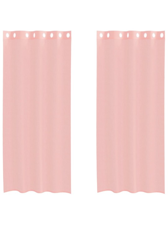 Voileeverhot läpiviennillä 2 kpl pinkki 140x225 cm