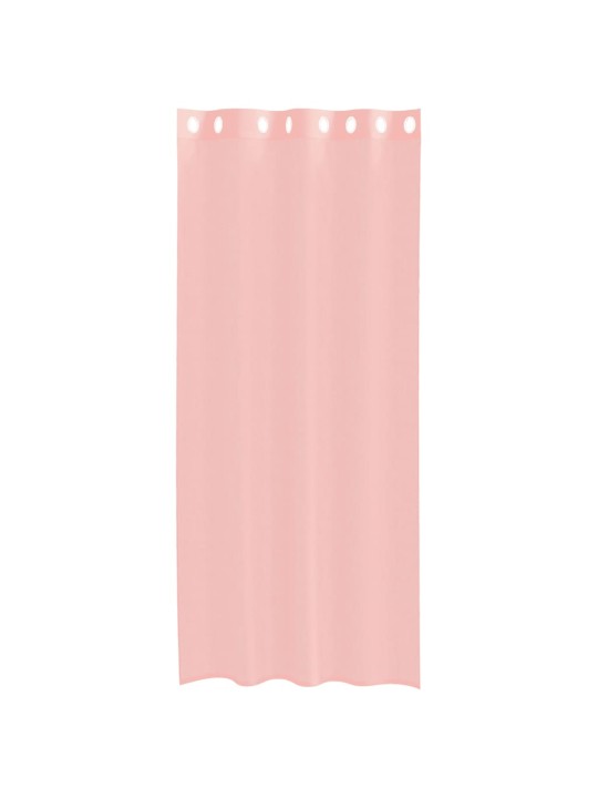 Voileeverhot läpiviennillä 2 kpl pinkki 140x225 cm
