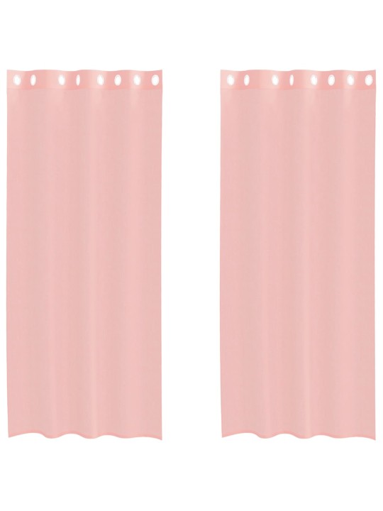 Voileeverhot läpiviennillä 2 kpl pinkki 140x245 cm