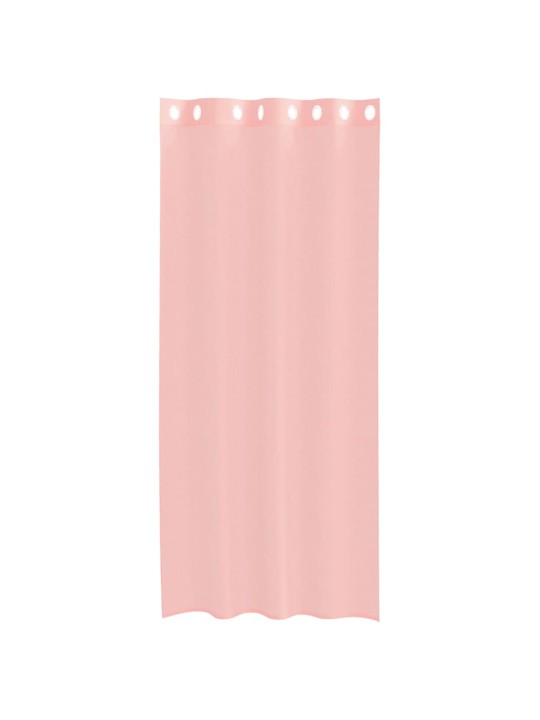 Voileeverhot läpiviennillä 2 kpl pinkki 140x245 cm